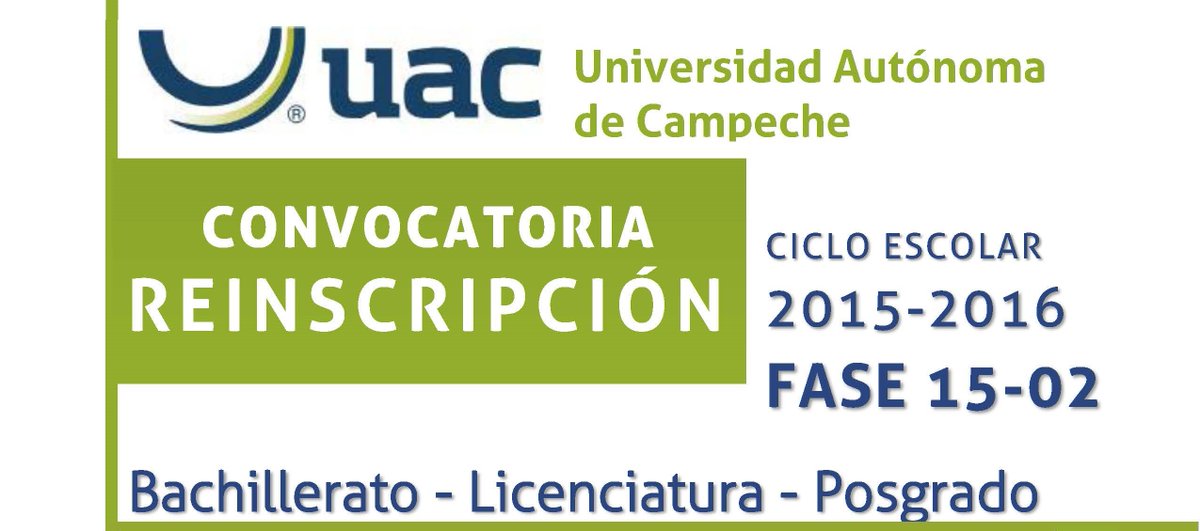 DASEuacam's tweet photo. CONVOCATORIA
REINSCRIPCIÓN FASE SEMESTRAL15-02
BACHILLERATO-LICENCIATURA-POSGRADO
descargar: https://t.co/Q3zgQh2dxo https://t.co/vLtXChGPez