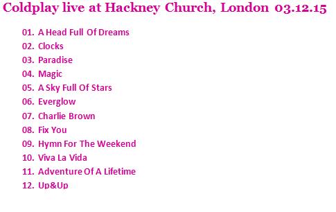 HarveytownPost's tweet photo. Tonight's setlist from the performance on #bbcr1 live at #Hackneychurch https://t.co/XOTBsADVa7