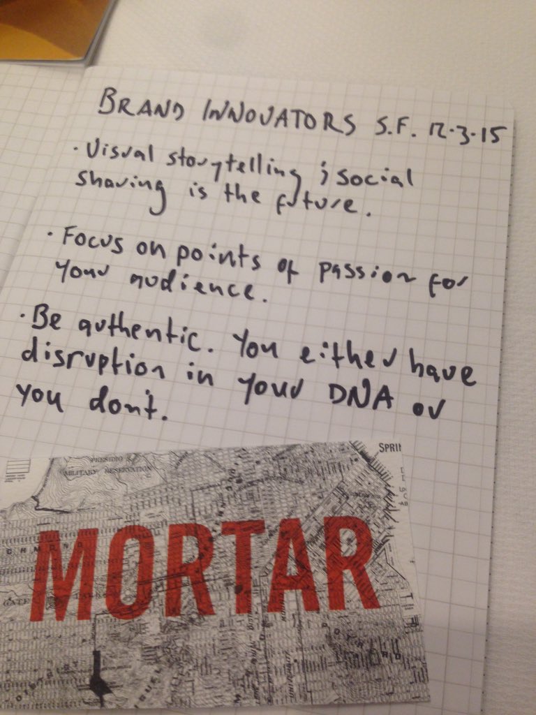 Discussing #ChallengerBrands with @Brand_Innovator Very interesting day thus far. <a href="/MortarAgency/">Mortar</a>