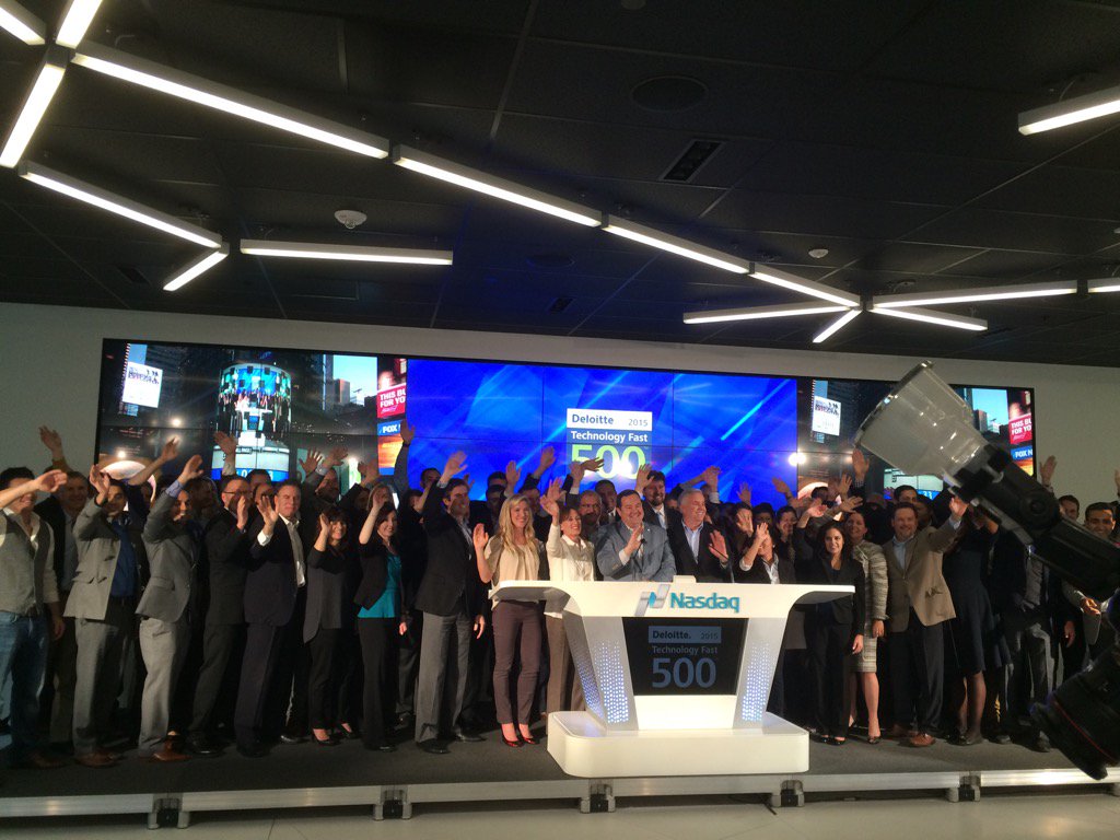 wdayfinancetalk's tweet photo. Great time at the closing of @NASDAQ. Thanks @Deloitte! Bonus if you can find @AdaptiveRob @AdaptiveGreg! #Fast500 https://t.co/Yt9SpbGUKO