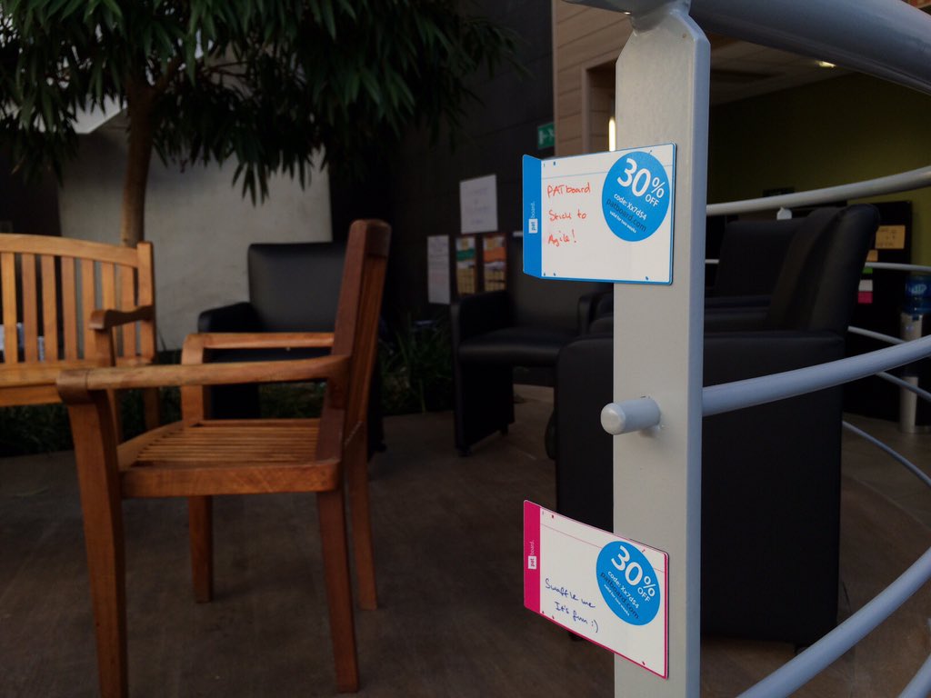 getpatboard's tweet image. Find your PATcard at the #xpdays and get physical with scrum! Better communication, more engagement 😃