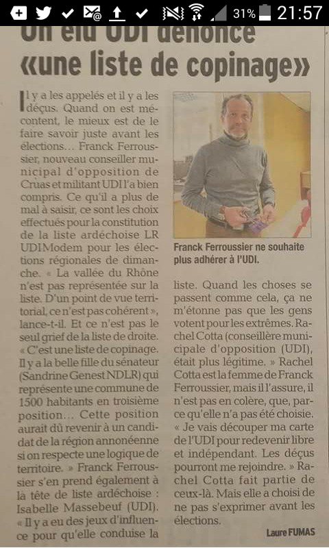 chaab63ax's tweet photo. Régionales rien ne va plus à l'UDI Ardèche une solution votez @CitoyenAURA2015 https://t.co/ctj0pww0ae