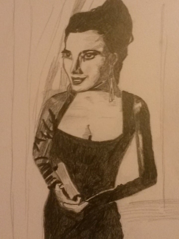 ShowMeFamily's tweet photo. #TemptressGerriThursday sketch. #CrapArt #GerriDandridge #FrightNightTwo https://t.co/UHkFg47ooF