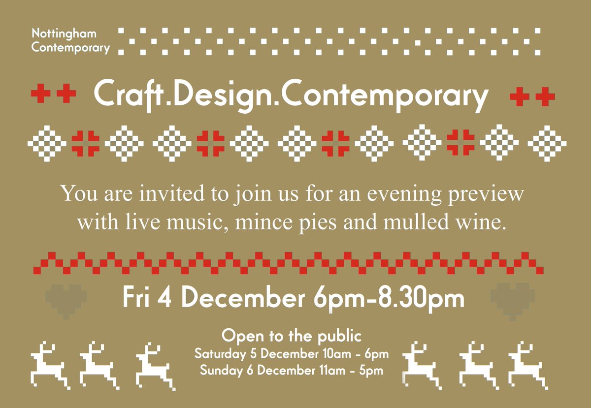ShereDesign's tweet photo. Last event of the year #CraftDesignContemporary, @Nottm_Contemp starts tomorrow evening 6-8:30 with mulled wine :-) https://t.co/PvhjYLoc5C