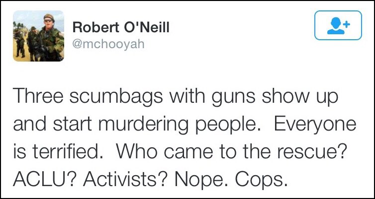 CloydRivers's tweet photo. And what do the cops have? Guns. 
The only thing that stops a bad guy with a gun is a good guy with a gun. Merica. https://t.co/1gBuyUfv2h