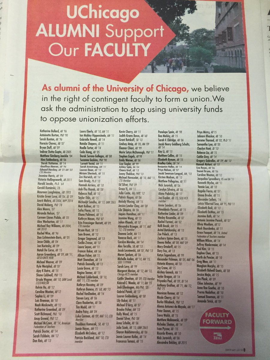 FacForwardChi's tweet photo. Hundreds of @UChicago alumni signed a petition asking the admin to stop union-busting! Way to go @uchicago alumni! https://t.co/GqO2nIHdLT