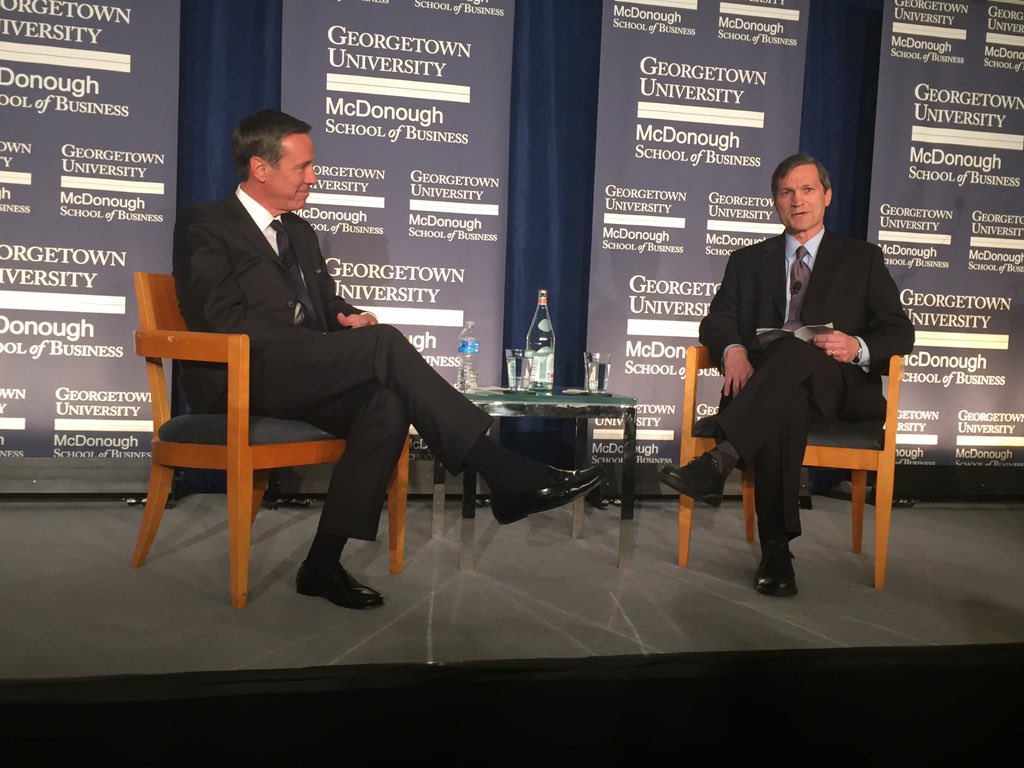 ProfThomas's tweet photo. #Marriot CEO Arne Sorenson talks with Professor Macher at #msbgu tonight about the global business of hospitality. https://t.co/lX2mVKUD08