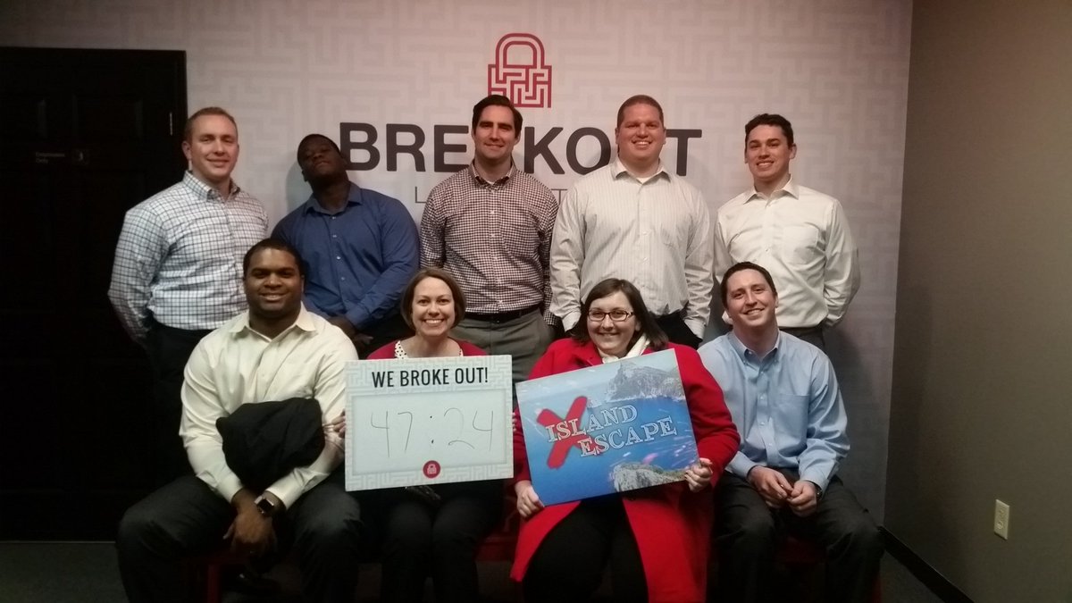 Awesome time at breakout games with the team! <a href="/TEKsystems/">TEKsystems</a>  #wegotout #sealteamlex