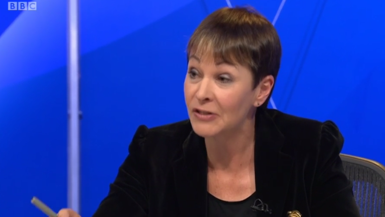 TheGreenParty's tweet photo. "Why are we still selling arms to #SaudiArabia?" @CarolineLucas on possible non-military actions #bbcqt #SyriaVote https://t.co/yc0huGlywz