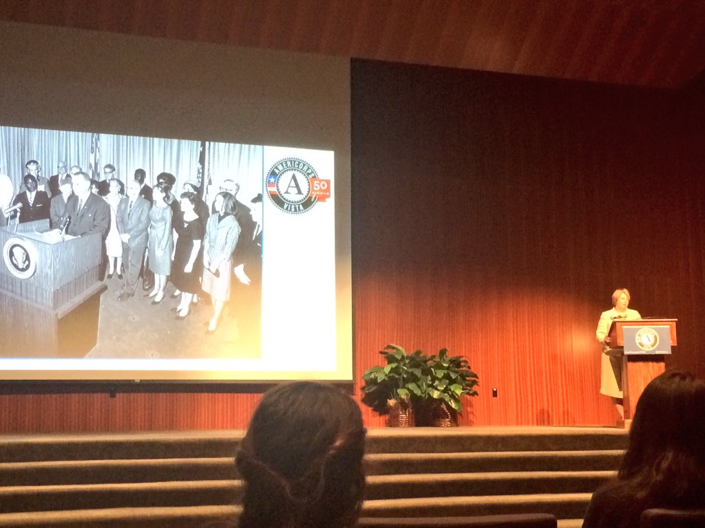 At #VISTA50 celebration in #Austin with @WendyCNCS talking about service, poverty alleviation, & meat sweats. Obvi.