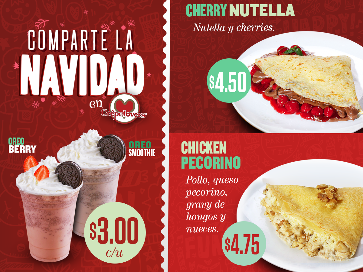 CrepeLovers's tweet image. ¡Lo mejor esta en compartir! 

Ven y disfruta de nuestras especialidades de temprada. #Christmas