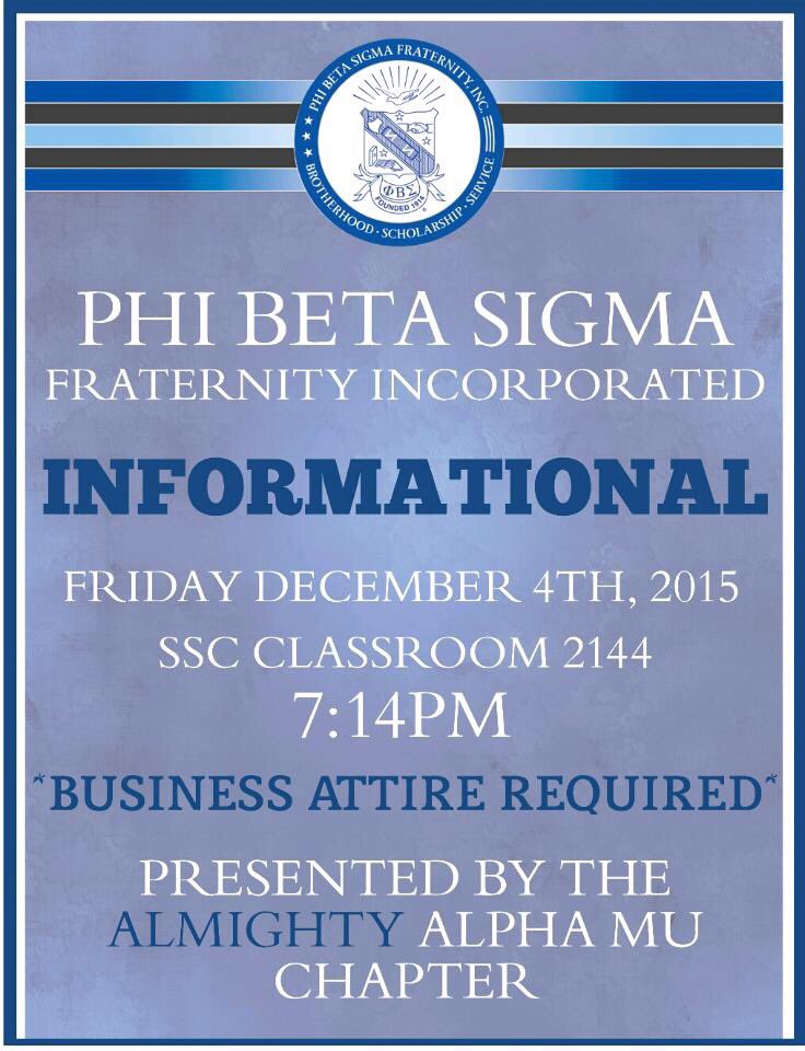 Southern_Jay's tweet photo. @AlphaMu_Sigmas Informational TOMORROW #UMES Come learn more about Phi Beta Sigma and the Alpha Mu Chapter. https://t.co/x6bci0zqw2
