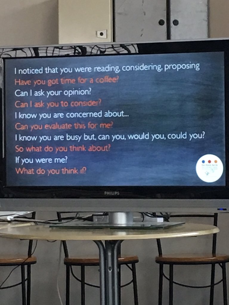 CaroBush's tweet photo. Questions to build relationships @DianaWilkes #thethinkfarm https://t.co/oepwhOXk17