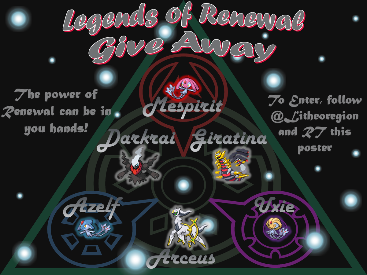 LitheoRegion's tweet photo. LITHEO GIVEAWAY!!! Please RT &amp; Follow for a chance to win 6 shiny fully EV trained Legendary Pokemon!! https://t.co/WqZ1Pav3oi