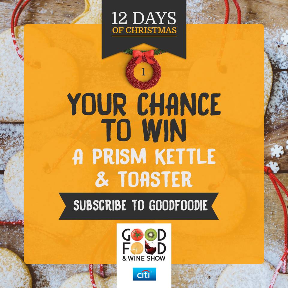 Subscribe to #GoodFoodie for a chance to be a part of the 12 days of Christmas giveaway! bit.ly/GoodFoodie