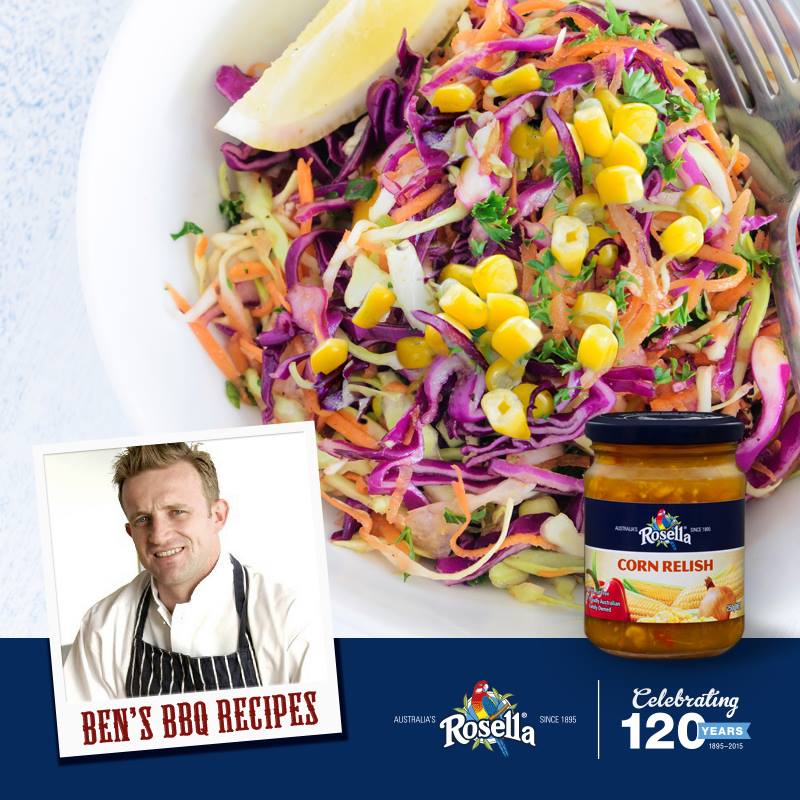 Rosella_Aus's tweet photo. Cooking pork on the BBQ? Serve it with Ben’s Rosella Corn &amp; Cabbage Slaw: https://t.co/OzuVkuQJyV #Rosella120 https://t.co/pvYUgK9CH9