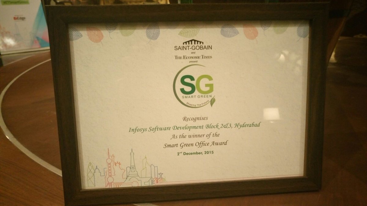 Hyd_Sez_Rocks's tweet photo. DC Recd Smart Green Office Award n Solar Energy Global Award💐..we are the best..☺#smartinfyhyd https://t.co/9DXX8A8EKI