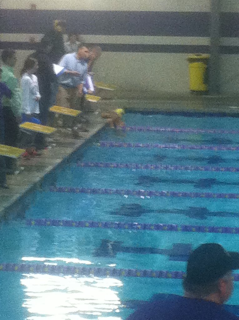 Lane 1 with the win in the women's 100 backstroke - yep, that's a #LufkinU gal, Matteson Wesoloski!
