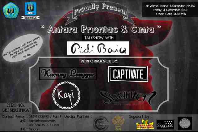 Come and join us!Talkshow w/ <a href="/pidibaiq/">Pidi Baiq</a> <a href="/ardanradio/">ARDAN RADIO 105.9 FM</a> <a href="/ikomunla/">ILMU KOMUNIKASI UNLA</a> <a href="/UTama/">Universitas Widyatama</a> <a href="/LPM_MOMENTUM/">LPM MOMENTUM UNLA</a> <a href="/TelUniversity/">Telkom University</a> htm 40k+sertifikat