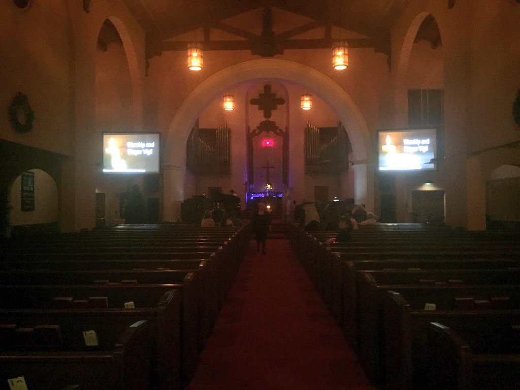 St. Paul's United Methodist Church before the vigil. (Sarah Parvini / Los Angeles Times)