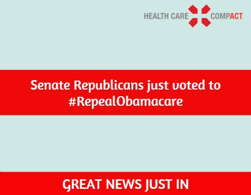 hccompact's tweet image. #BREAKING @Senate_GOPs just voted to #RepealObamacare! #tcot #StopObamacare