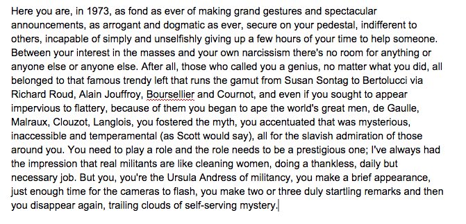 Happy birthday, Jean-Luc Godard. Here Truffaut puts the cinema genius with insufferable politics in his place. 