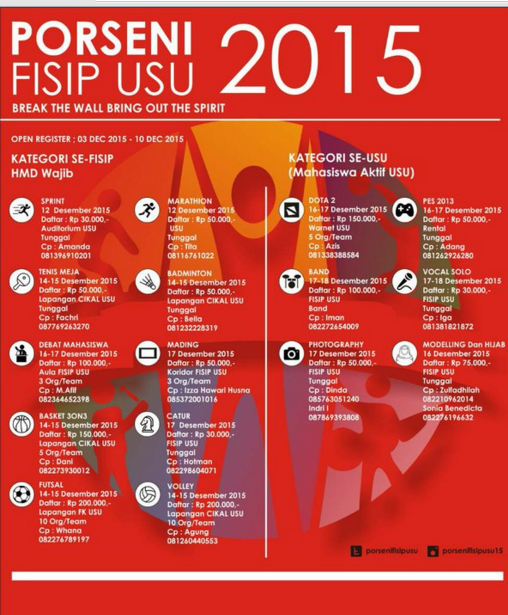 Mari merapat dan ramaikanlah PORSENI pertama yg diadakan FISIP USU....Info lebih lanjut <a href="/porsenifisipusu/">PORSENI FISIP USU15</a> BTW BOTS...