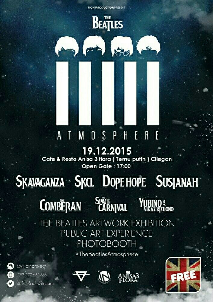 Next Gigs : 19 Des at Anissa 3 Flora Cafe, Tribute to The Beatles, bareng <a href="/DopehopePunk/">Dopehope Official</a> juga loh, merapat yuk!