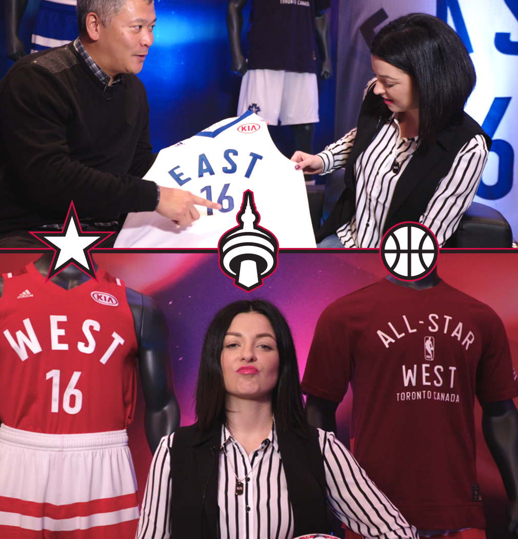 Raptors's tweet photo. ICYMI: The TO16 All-Star jerseys were unveiled yesterday. @MatterofKAT has the deets on next week's Raptors Rundown https://t.co/momsYl5cY1