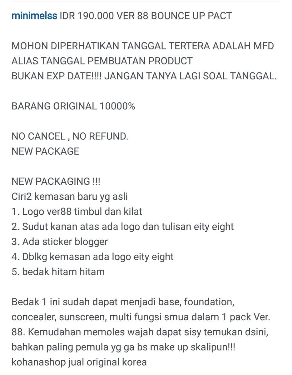 Melstuff_'s tweet image. Ver.88 Bounce Up Pact ini keren banget. Dapat menjadi base, foundation, concealer, sunscreen sekaligus. 😍😍