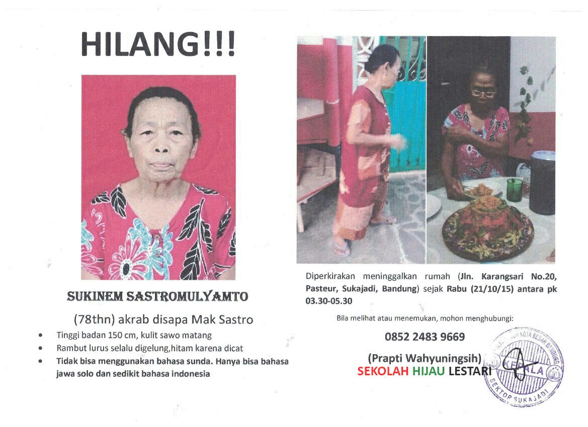 <a href="/ridwankamil/">Ridwan Kamil</a> kang nenek sudah H+44 hari #hilang mohon bantu cari ke warga BANDUNG #mencarimaksastro