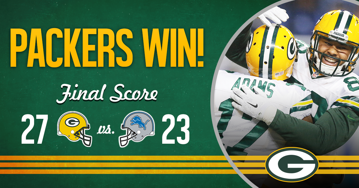 packers's tweet photo. WHAT. A. FINISH! #GoPackGo https://t.co/UboEEQlSqV