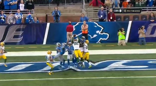 Packers beat Lions with 0:00 left on clock. 
