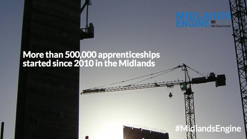 There have been more than 500,000 #apprenticeship starts in the #MidlandsEngine since 2010 gov.uk/government/upl…