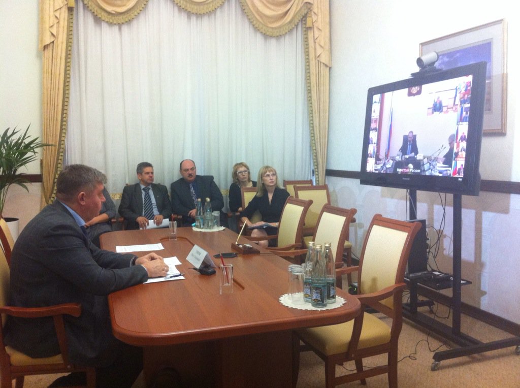 minsdh's tweet image. Всероссийское селекторное совещание в режиме видеоконференции @UmerovRavil @minstroyRF #Астрахань #Минстрой