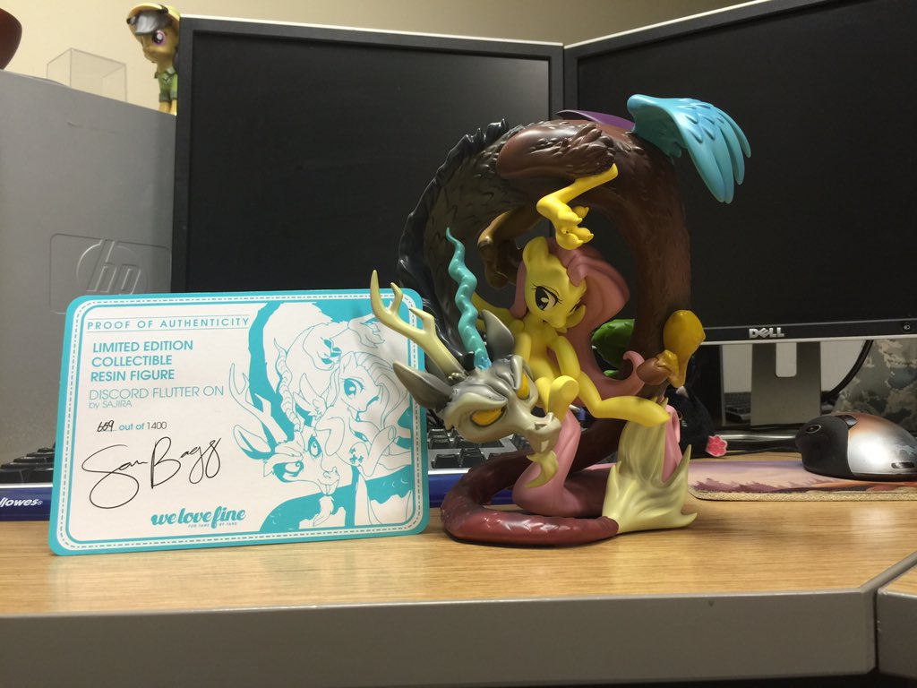 AmoralDummy's tweet photo. #brony! It's here; the limited edition discord/fluttershy statue; so epic! @welovefine #MLPFiM 
@LeekFish https://t.co/RNmYJ9Bu77