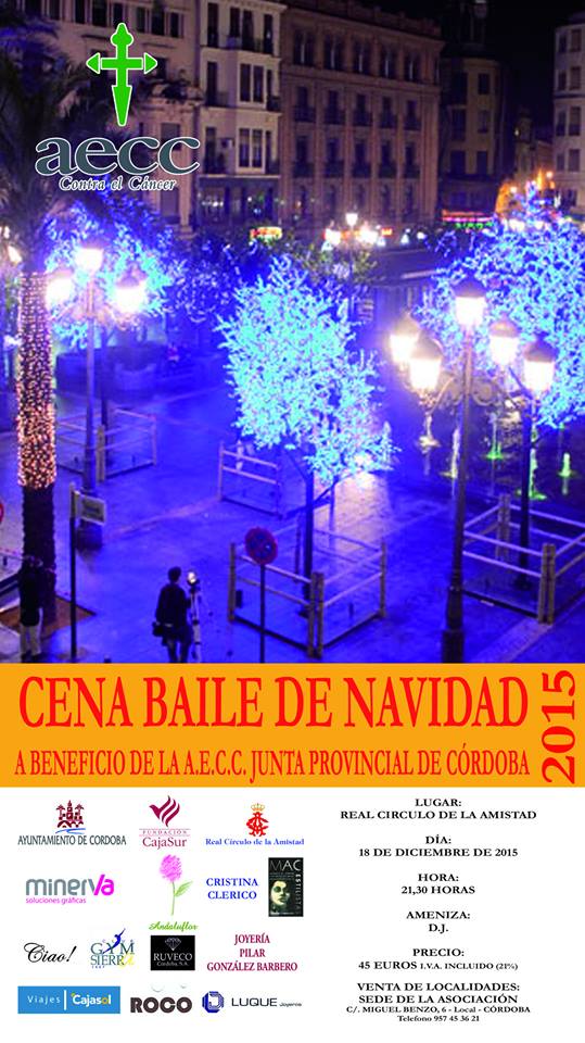 18/12 Cena Baile solidaria de Navidad, no te la pierdas! llama al 957453621 y reserva tu entrada! #aecccórdoba