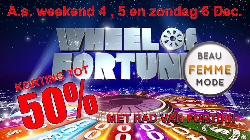 1/2  Draai uw eigen #Korting tot 50% !!  door aan het rad van fortuin te draaien <a href="/lichtenvoordenl/">Lichtenvoorde</a> <a href="/centrumL_voorde/">Lichtenvoorde</a>