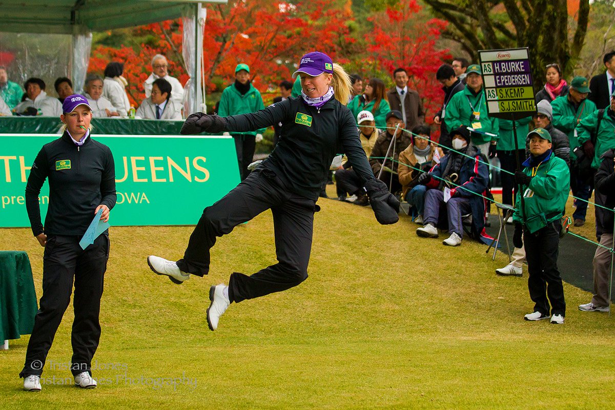 TJonesPhoto's tweet photo. Is this the secret to @Burkey28 great round, skipping on the first tee @LETgolf #TheQueens https://t.co/5dx7DtClzr