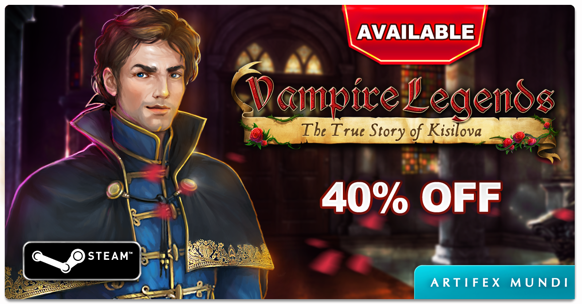 ArtifexMundi's tweet photo. #VampireLegends #TheTrueStory of #Kisilova now on Steam:
https://t.co/30IwQW5lch #gamedev #polishgamedev https://t.co/M5x8LwjCO1