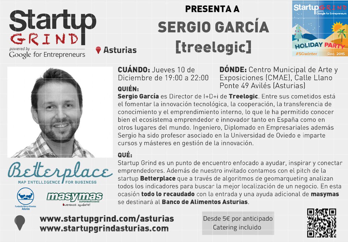 Entradas para #sgAST a la venta #startup <a href="/Betterplaceapp/">Betterplace</a> Entrevista  a <a href="/sgcaso/">Sergio García</a> de <a href="/treelogic/">Treelogic</a> goo.gl/ykXllt