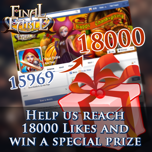 FinalFableEN's tweet photo. Help us reach 18,000 'Likes' and EVERYONE will get a special prize.
FF Fanpage: https://t.co/0sL9XwCsVG https://t.co/MZNJUxIUT2
