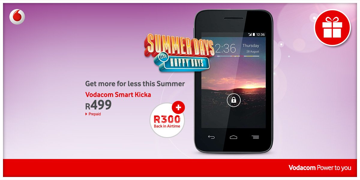 Vodacom's tweet photo. Here’s our #HappyDays gift today! RT this tweet &amp; it could be all yours: https://t.co/LlRipSUeDU https://t.co/65pF6ce6iA