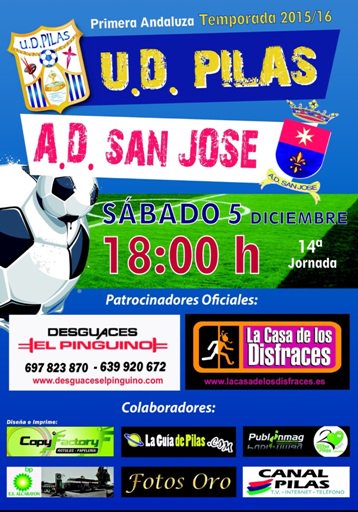 @UDPilasofficial - @ad_sanjose el SÁBADO a las 18:00 H. Previa: uniondeportivapilas.es/2015/12/ud-pil…