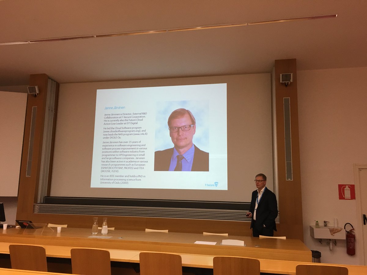 PROFES_conf's tweet photo. .@jarvja starting his keynote about N4S #profes2015 https://t.co/VNHbnE4rcA