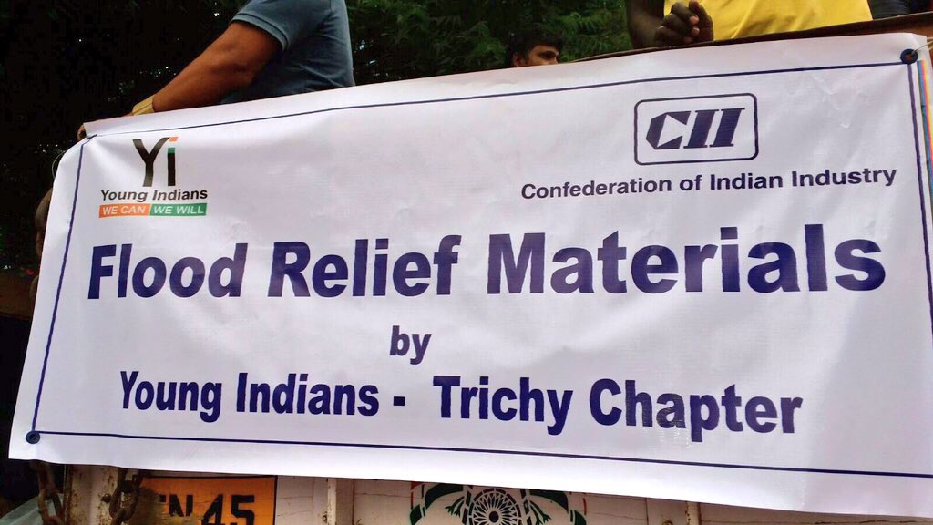 Our #Yi Chapters incl. #YiTrichy sending in relief materials for #ChennaiFloods to our #YiChennai Chapter !