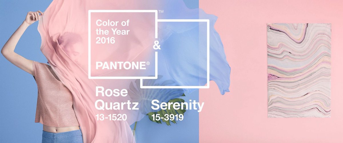 junegraphic's tweet photo. A softer take on color for 2016: For the first time, the blending of two shades  Rose Quartz and Serenity  #pantone https://t.co/TCgrC8Ng4d