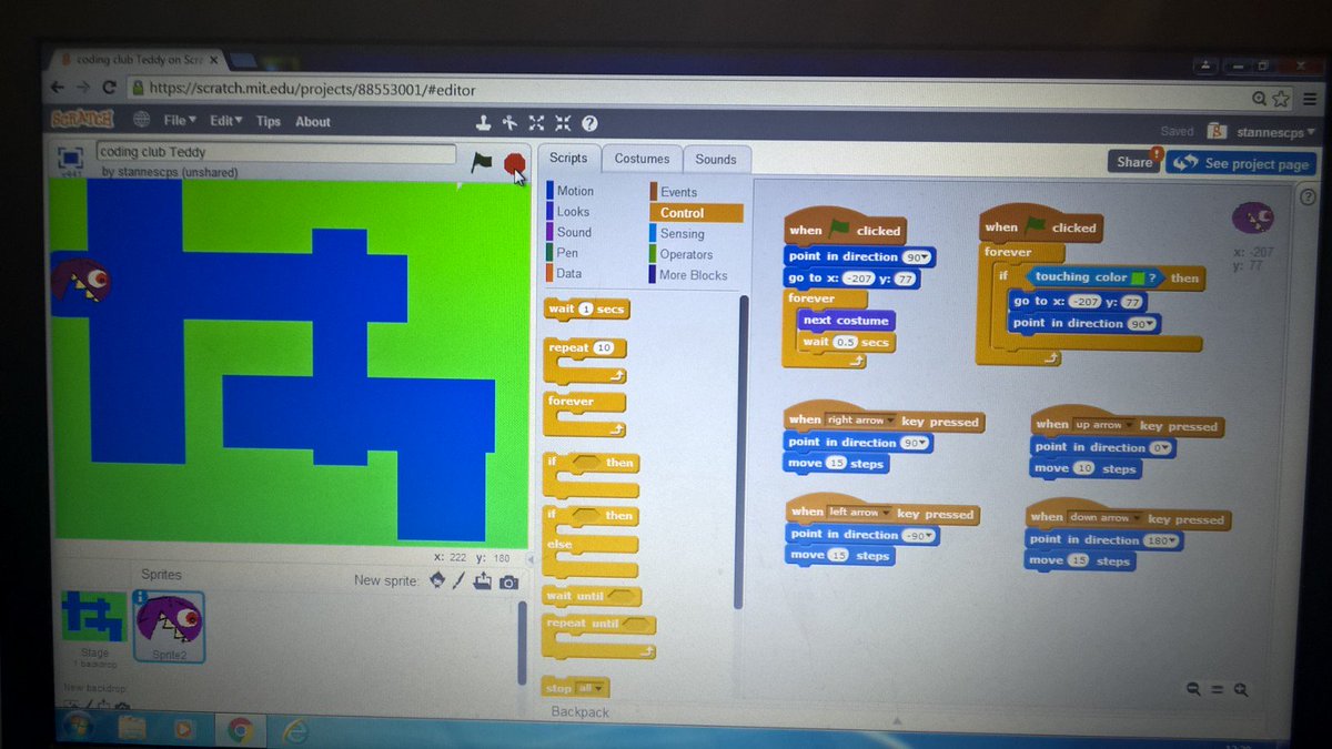 TurnITOnJess's tweet image. Year 4s doing an amazing job programming their own Pacman games in Coding Club! @StAnnesCPS @TIOTeaching @scratch