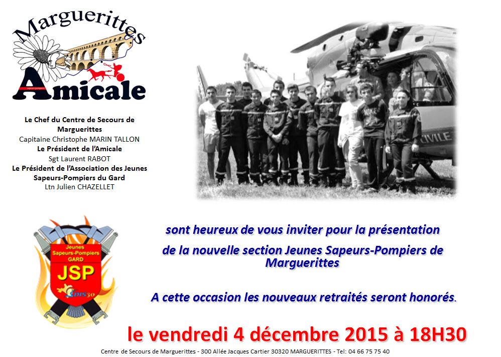 pompiersdugard's tweet photo. Ce soir - Vendredi 04 Novembre 2015 à 18h30 au #CSMAR à #Marguerittes - Présentation de la nouvelle section #JSP30 https://t.co/9IbPlDuH1I