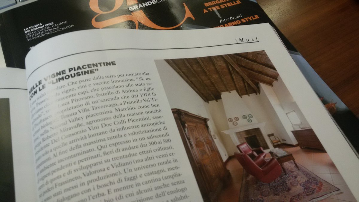 Si parla dei #collipiacentini, di noi dei nostri #vinibio sul mensile #GrandeCucina. Grazie <a href="/CristinaVigge/">Cristina Viggè</a>! #organic